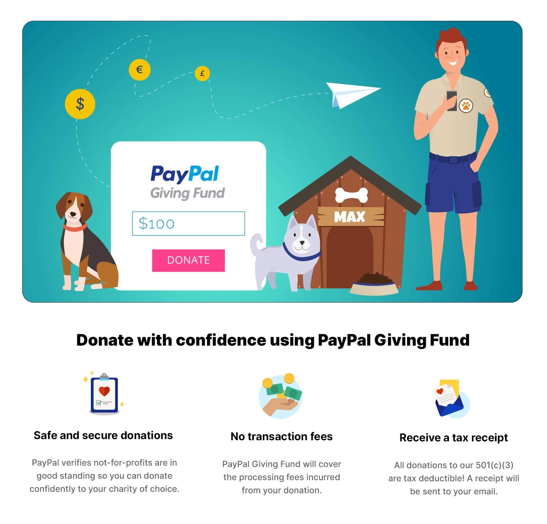 Donate to Paws Fur Recovery with PayPal Giving Fund